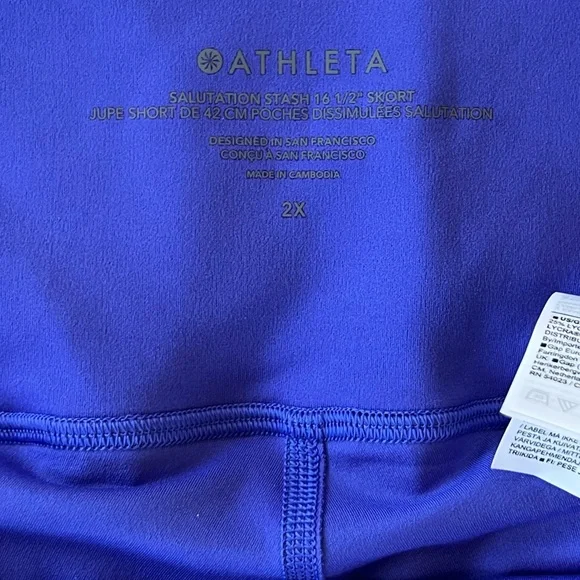 NWT Athleta Salutation Stash High Rise 16.5” Skort in Dark Lapis Blue, 2X